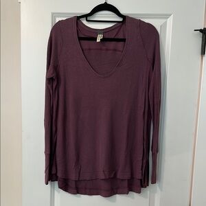 Free People Women's Purple Long Sleeve Knit Top